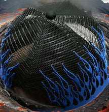 Load image into Gallery viewer, Black Flaming Trucker Hat