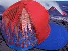 Load image into Gallery viewer, Red Flaming Trucker Hat