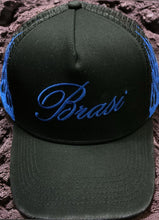 Load image into Gallery viewer, Black Flaming Trucker Hat